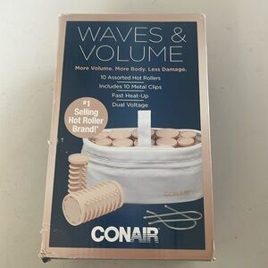 NEW! Conair - waves & volume - instant hear compact hot roller set. Hair curlers